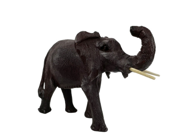 Handgeschnitzter Elefant aus Rosenholz Rüssel hoch